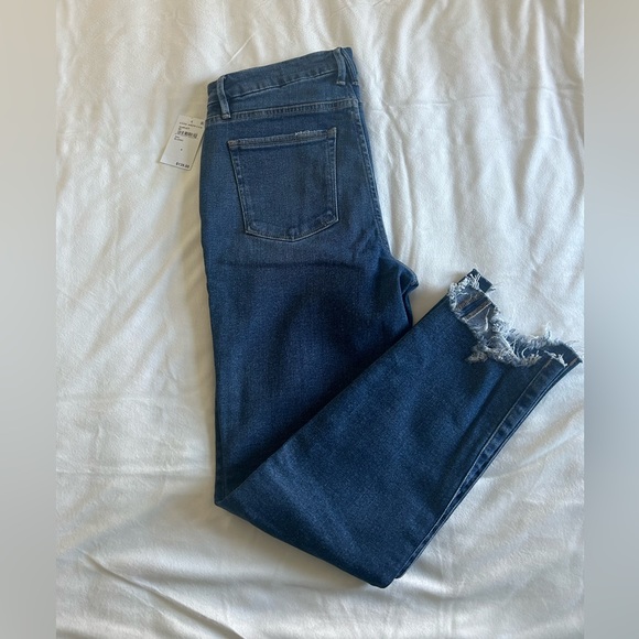 *GOOD AMERICAN Good Legs High Waist Chew Hem Ankle Cigarette Jeans BLUE842 O-27 - Picture 15 of 15